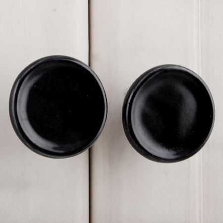 Black Round Solid Door Knob